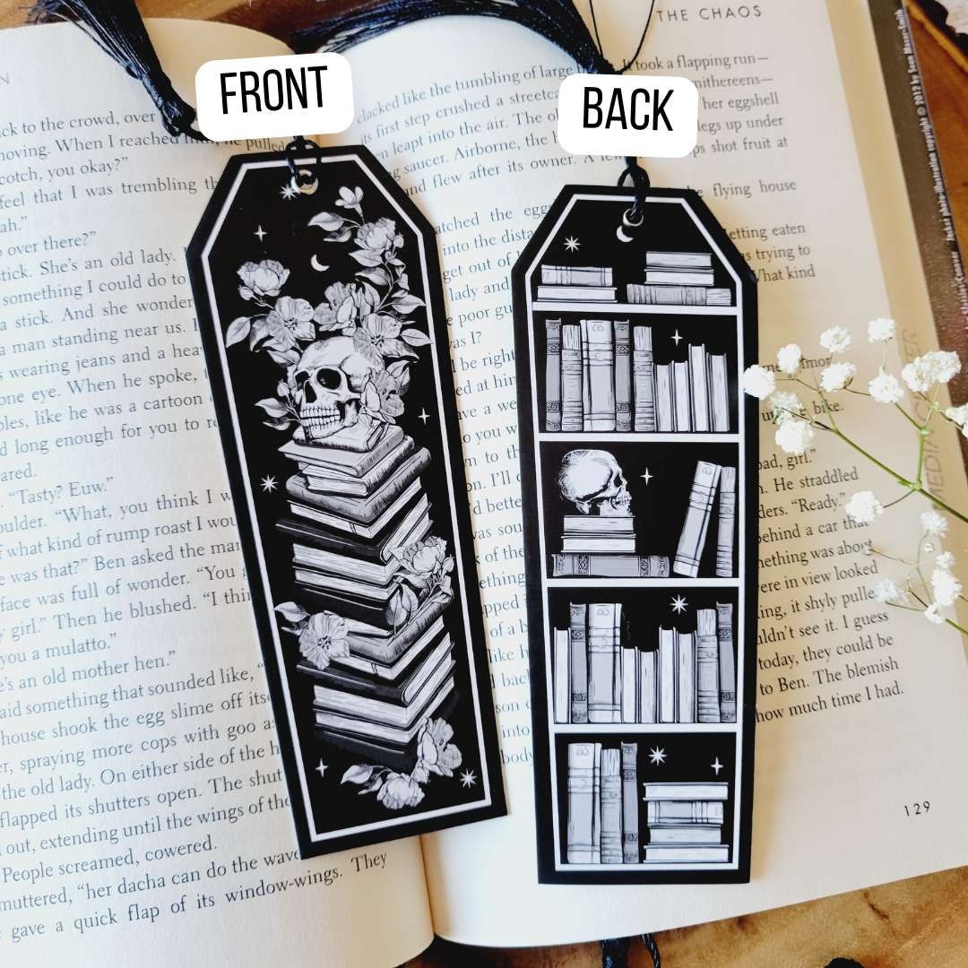 Gothic Books + Skeleton Bookmark