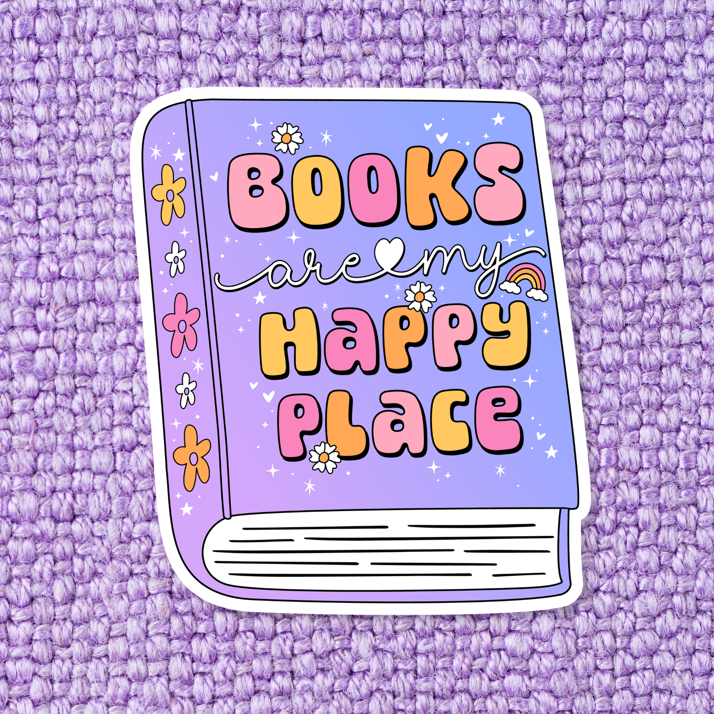 Books Are My Happy Place Vinyl Sticker
