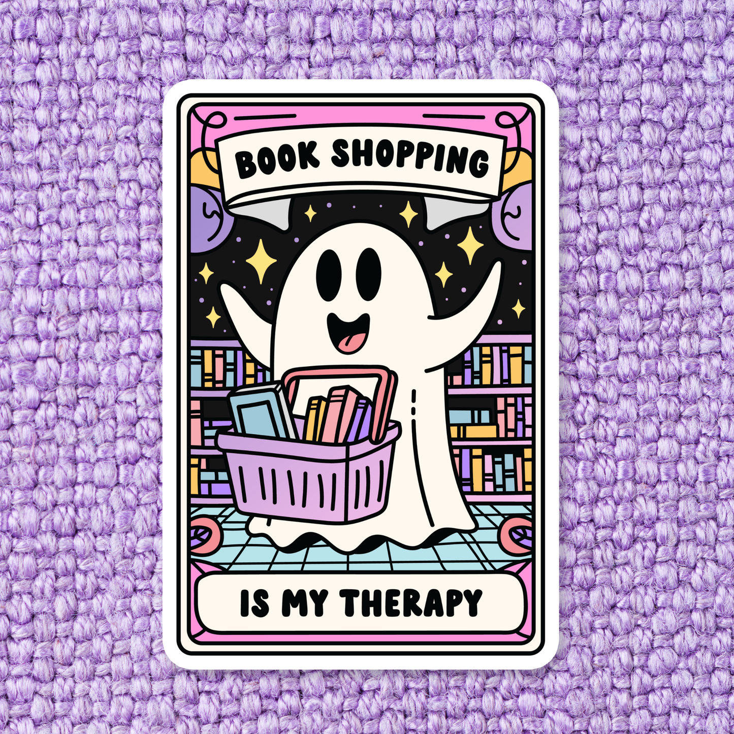 Book Shopping Therapy Vinyl Sticker