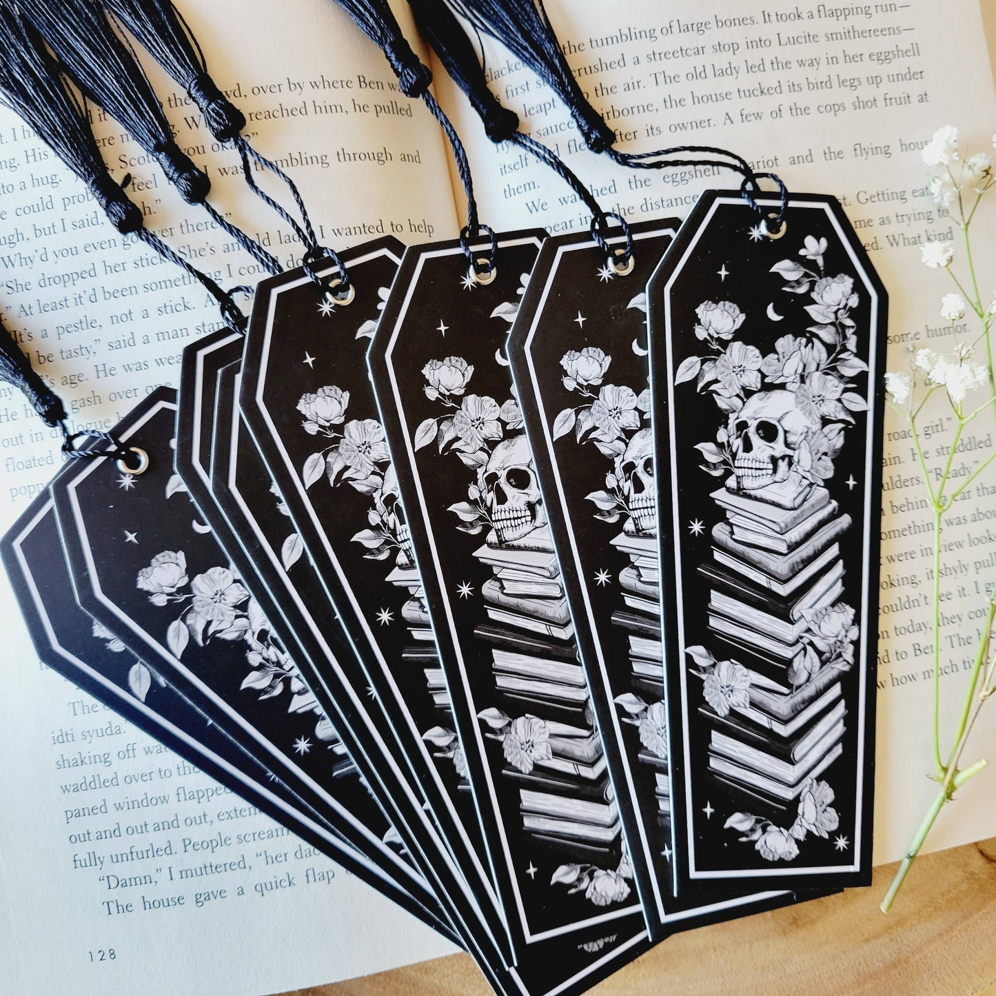 Gothic Books + Skeleton Bookmark